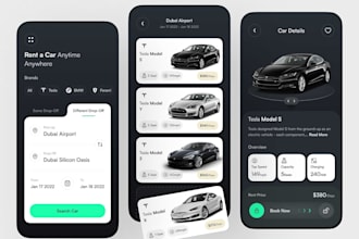 develop a responsive car rental app, parking app, taxi booking app
