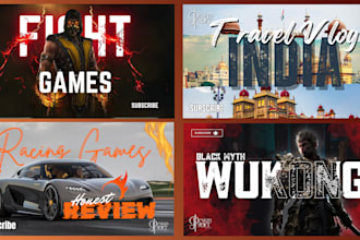 design eye catching youtube, linkedin thumbnails and banners