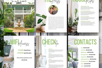 write and design airbnb guidebook, welcome book listing description house manual