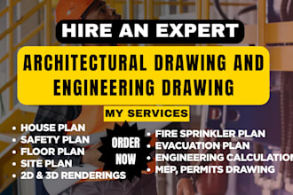 draw review 2d 3d rendering fire sprinkler plan safety plan mep hvac house plan