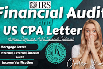prepare, sign internal external non profit audit financial statement CPA letter