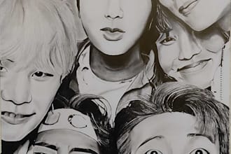 do something I am really good at face portrait illustrations canvas painting