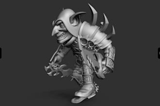 sculpt 3d creature,3d monster ,realistic character, printable 3d bust head