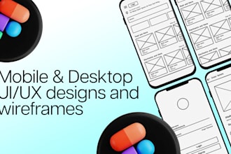 design destop and mobile apps, websites UI wireframes