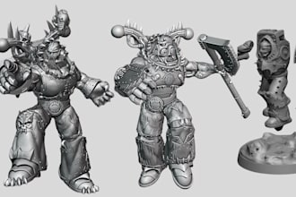 sculpt 3d warhammer dnd pc, 3d miniature tabletop 3d figurine ttrpg dnd campaign