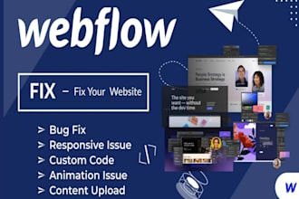 fix webflow website errors bugs, cms issues, responsive design expert site speed