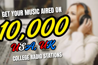 get your music aired on 10,000 college radio stations in the UK and US