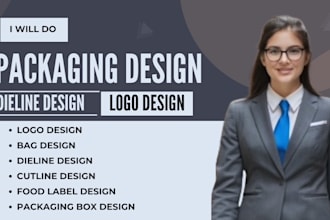do logo design bag design dieline cutline design food label design packaging box