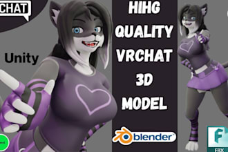 create 3d anime model, custom vrchat avatar for vrc, vtubing, PC or quest