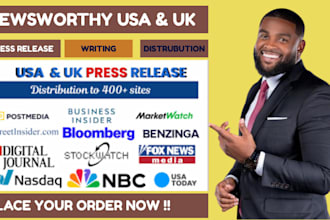 write USA, UK press release newsworthy press release, press release distribution