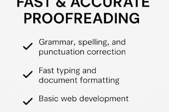 do fast typing, proofreading, and create simple websites