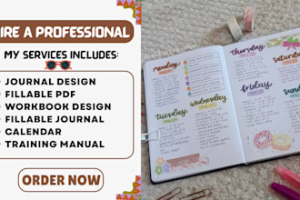 do journal design workbook training manual, fillable journal design calendar