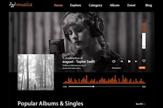 design custom music album ecommerce website with streaming and ecommerce feature