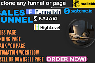 build sales funnel in gohighlevel, funnelish, mailchimp, getresponse opt in page
