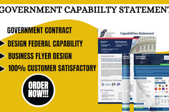 design your federal government capability statement in 12hrs