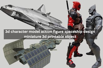 3d character model action figure spaceship design miniature 3d printable object