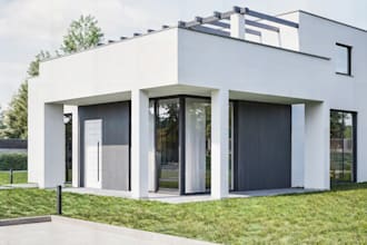 upgrade house exterior, villa balcony,pool patio, glass facade,tiny house,shed
