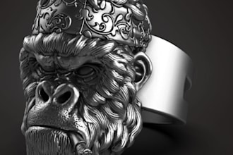 sculpt 3d jewelry model, ring, bracelet, necklace, pendant, belt for 3d printing