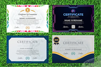 design modern certificates for online training courses