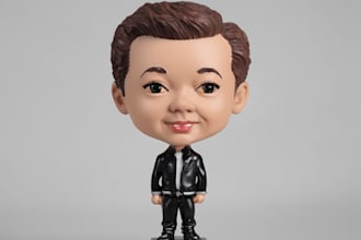 scuipt bobblehead 3d head bust action figure 3d modelling 3d articulated figure