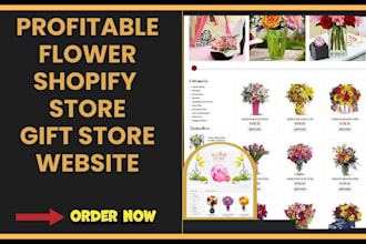 design stunning flower shopify store flower website  gift store bouquet website
