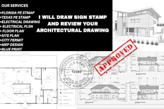 licensed architect, pe stamp, city permits for texas ca florida, ohio new mexico