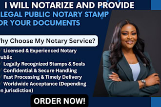 notarize and provide a legal public notary stamp for your documents