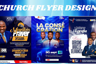 church, gospel, anniversary, conference, program flyer