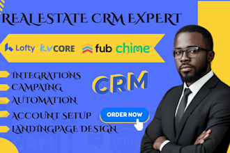 setup manage real estate crms, lofty, kvcore, follow up boss chime rei reply