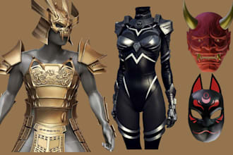 sculpt 3d cosplay model 3d armor 3d weapon wearable cosplay prop for 3d printing