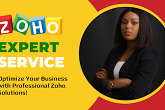 create zoho website, landing page, CRM, commerce, zoho books setup