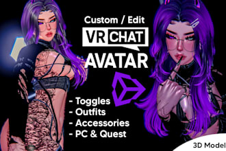edit retexture, upload vrchat avatar, vr character, vrc furry avatar, nsfw quest
