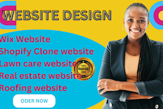 design wix duda website shopify clone real estate roofing or lawn care website