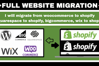 woocommerce to shopify squarespace to shopify, bigcommerce, wix to shopify