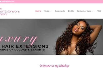 create a responsive hair extension website, clothing esty store shopify website