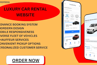 build a luxury car booking website, a car rental website, chauffeur website