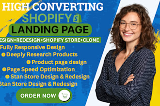 design or clone shopify landing page with gempages