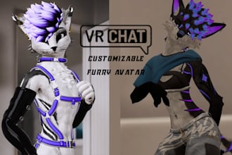 custom vrchat furry avatar avi character model fursona vtuber nsfw gogo loco vrc