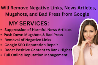 remove negative links in google  news article mugshots bad news reputaion