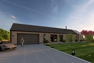 fully detached single family house rendering,rhinoceros,hallway,attic,basement