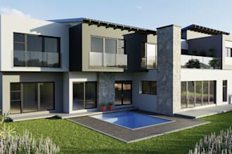 add furniture, improve existing design, remodel  3d modern apartment, pool deck
