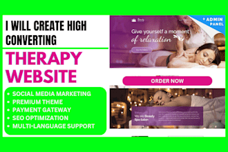design therapy website massage spa cosmetology skincare dermatology website