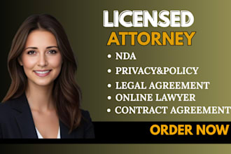 be online lawyer to write legal contracts agreements nda privacy policy contract