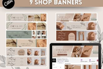 design an etsy banner, logo, and branding kit for your shop