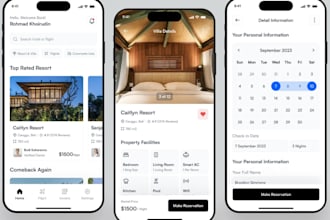 build flight booking app, hotel booking app, bus booking app, event booking app