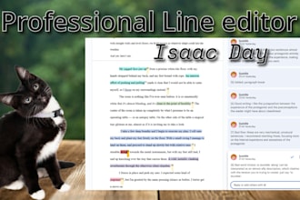 provide line editing for books and creative works