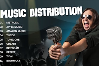 distribute your music to digital streaming platforms, spotify, ditto, cdbaby