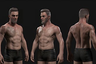 do 3d character model, 3d game character, 3d realistic character,  3d game asset