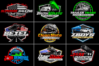 design recycling trash, hauling and junk removal logo