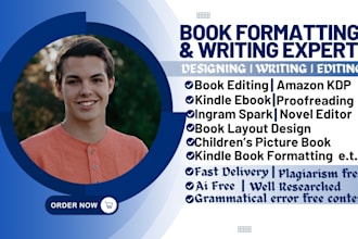 proofread, rewrite, format books novel christian ebook journal line editing kdp